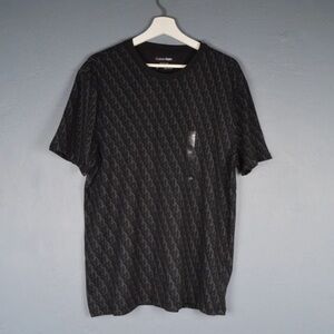 Calvin Klein Men's Sz. Large Black Cotton Graphic Print Short Sleeve T-Shirt NWT